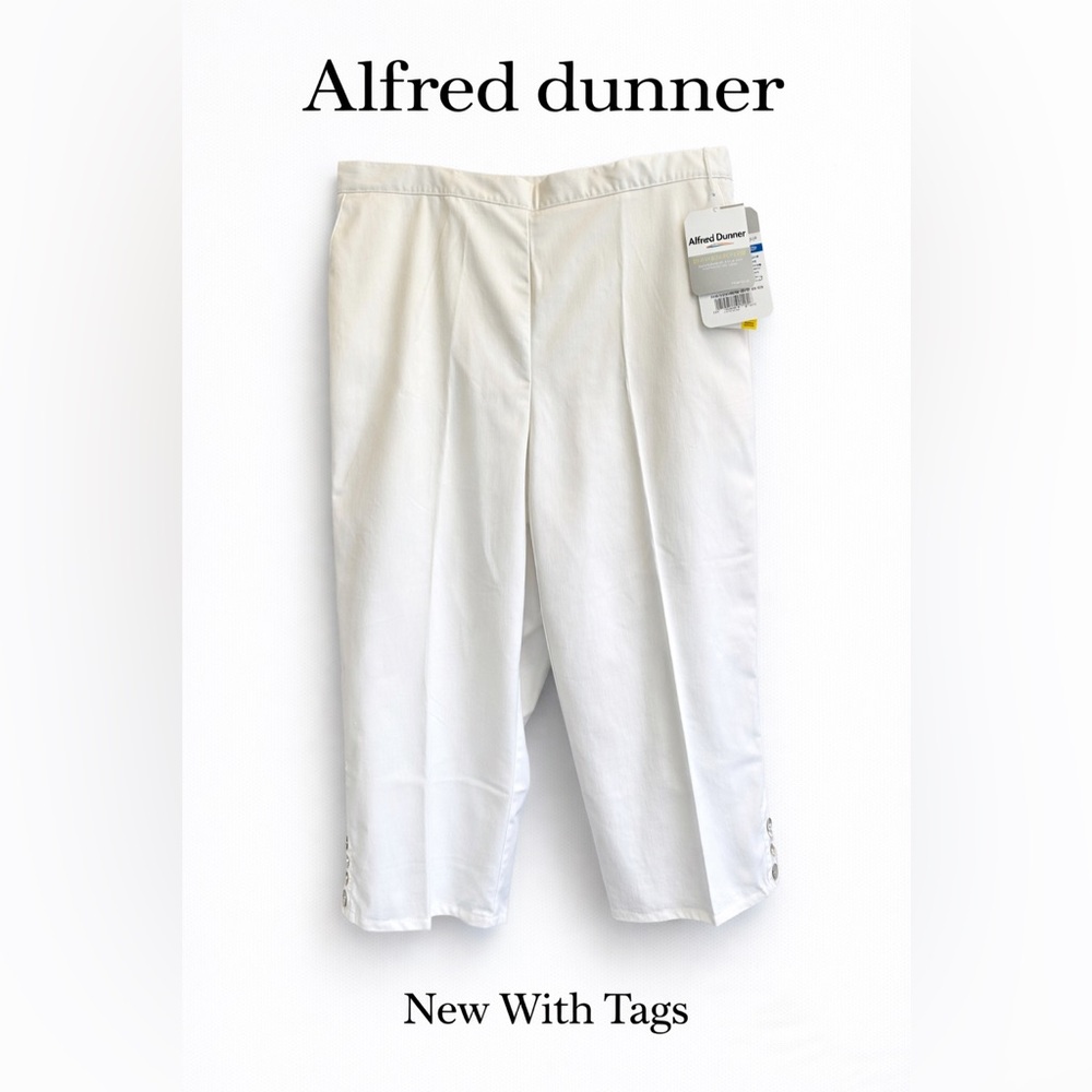Alfred Dunner Classic White Capri Pants NWT